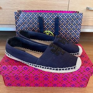 Tory Burch Espadrilles in blue comes with box and bag.